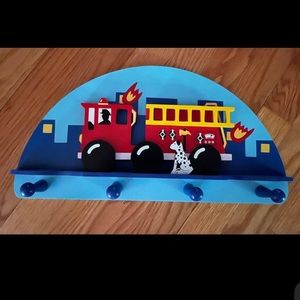 Boys Firetruck Wall Clothes Hanger
